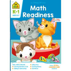 School Zone Math Readiness Grades K-1 Workbook de School Zone