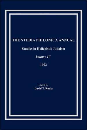 The Studia Philonica Annual, IV, 1992 de David T. Runia