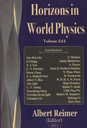 Horizons in World Physics de Albert Reimer