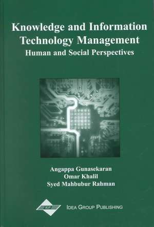 Knowledge and Information Technology Management de Angappa Gunasekaran