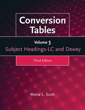 Conversion Tables: Volume Three, Subject Headings LC and Dewey de Mona L. Scott