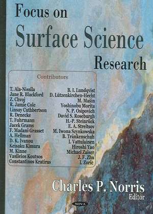 Focus on Surface Science Research de Charles P. Norris