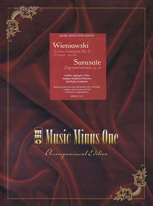 Wieniawski - Violin Concerto No. 2 in D Major, Op. 22 & Sarasate - Zigeunerweisen, Op. 20 Music Minus One Violin (Book/Online Audio) de Henryk Wieniawski