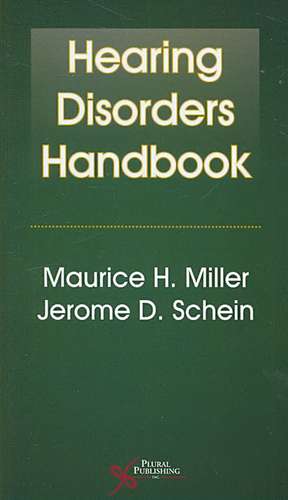 Hearing Disorders Handbook de Maurice H. Miller