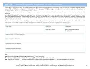 Measure of Engagement, Independence, and Social Relationships (Meisr(tm)) de R A McWilliam