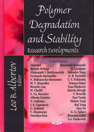 Polymer Degradation and Stability de Leo B. Albertov