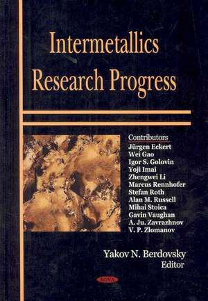 Intermetallics Research Progress de Yakov N. Berdovsky