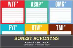 Knock Knock Honest Acronyms: Sticky Note Packet