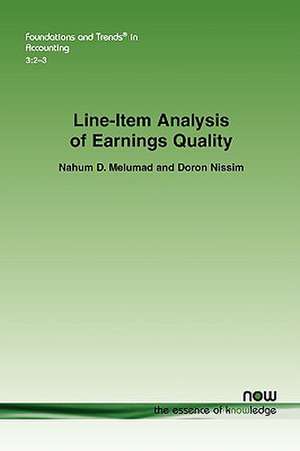 Line-Item Analysis of Earnings Quality de Nahum D. Melumad