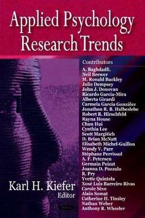 Applied Psychology Research Trends de Karl H. Kiefer