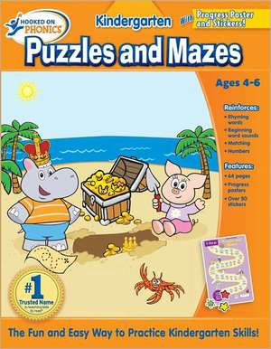 Hooked on Learning Kindergarten Puzzles and Mazes [With Poster] de Big Yellow Taxi Inc