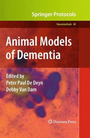 Animal Models of Dementia de Peter Paul De Deyn