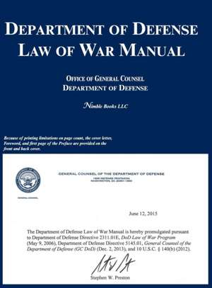 Department of Defense Law of War Manual de Ogc Department of Defense