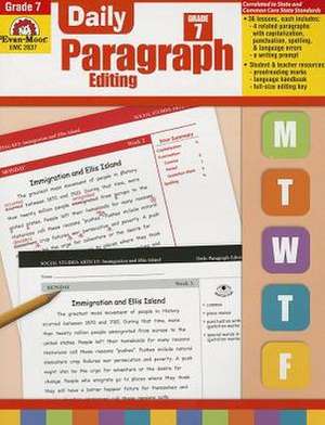 Daily Paragraph Editing, Grade 7 de Evan-Moor Educational Publishers