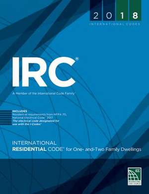 2018 International Residential Code for One- And Two-Family Dwellings de International Code Council