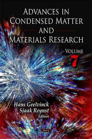 Advances in Condensed Matter and Materials Research de Hans Geelvinck