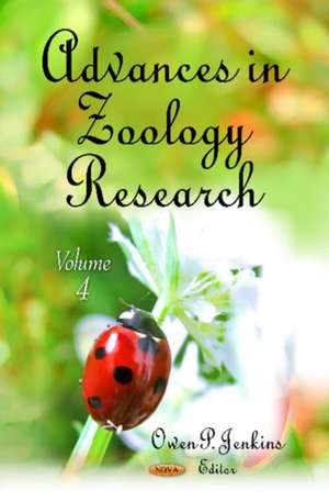 Advances in Zoology Research de Owen P. Jenkins