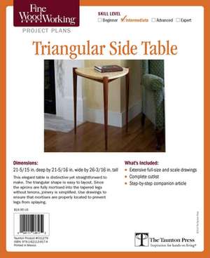 Fine Woodworking's Triangular Side Table Plan de Raymond Finan