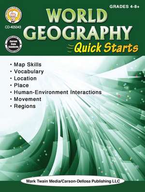 World Geography Quick Starts Workbook de Mark Twain Media