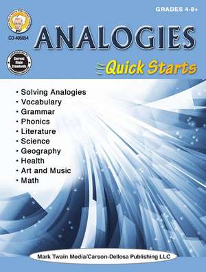 Analogies Quick Starts Workbook, Grades 4 - 12 de Armstrong