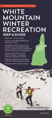 White Mountain Winter Recreation Map & Guide de Appalachian Mountain Club Books