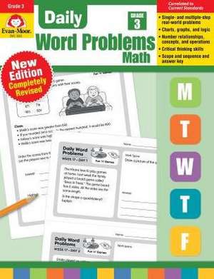 Daily Word Problems Math, Grade 3 Teacher Edition de Evan-Moor Educational Publishers