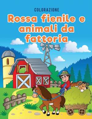 Colorazione rossa fienile e animali da fattoria de Coloring Pages for Kids