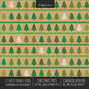 Christmas Trees Pattern Scrapbook Paper Pad 8x8 Decorative Scrapbooking Kit for Cardmaking Gifts, DIY Crafts, Printmaking, Papercrafts, Green Giftwrap Style de Crafty As Ever