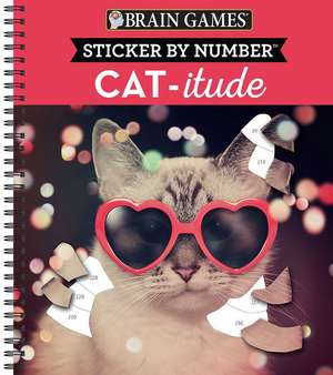 Brain Games - Sticker by Number: Cat-Itude de Publications International Ltd