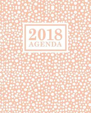 Agenda: 2018 Agenda Semainier: 19x23cm: Blanc cassé sur rose pâle de Papeterie Bleu