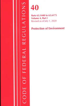 Code of Federal Regulations, Title 40 Protection of the Environment 63.1440-63.6175, Revised as of July 1, 2020 Vol 4 of 6 de Office Of The Federal Register (U.S.)