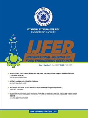 ISTANBUL AYDIN UNIVERSITY ENGINEERING FACULTY INTERNATIONAL JOURNAL OF FOOD ENGINEERING RESEARCH de Güner Arkun