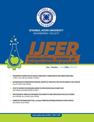 ISTANBUL AYDIN UNIVERSITY ENGINEERING FACULTY INTERNATIONAL JOURNAL OF FOOD ENGINEERING RESEARCH de Osman Nuri Ucan