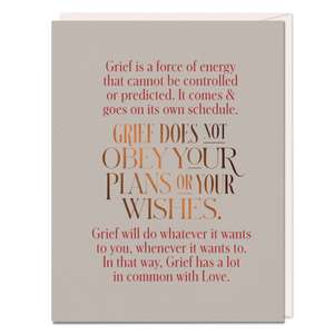 Elizabeth Gilbert Grief Does Not Obey Card (Pack of 6)