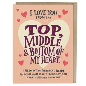 6-Pack Emily McDowell & Friends Love You Top Middle Bottom Greeting Cards de Emily McDowell & Friends