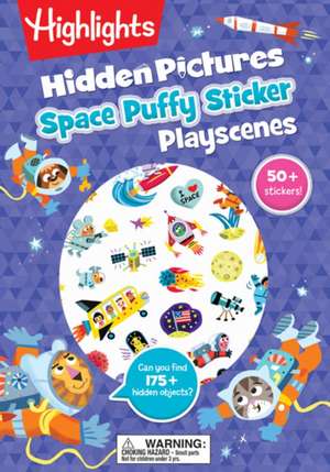 Space Hidden Pictures Puffy Sticker Playscenes de Highlights Scenes