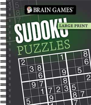 Brain Games - Large Print: Sudoku Puzzles (Dark Gray) de Publications International Ltd