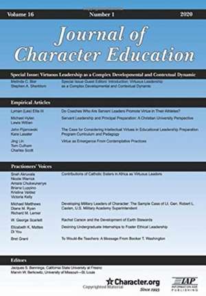 Journal of Character Education Volume 16 Number 1 2020 de Jacques S. Benninga