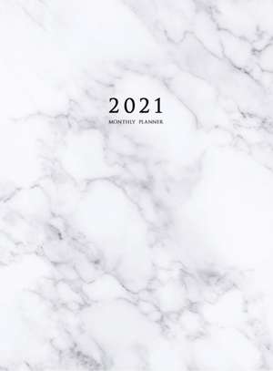 2021 Monthly Planner: 2021 Planner Monthly 8.5 x 11 with Marble Cover (Volume 3 Hardcover) de Edward Planners