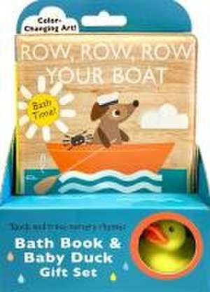 Touch and Trace Nursery Rhymes: Row, Row, Row Your Boat Bath Book & Baby Duck Gift Set de Editors of Silver Dolphin Books