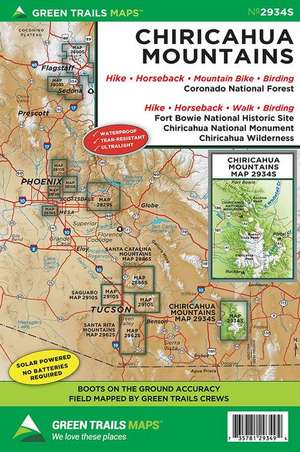 Chiricahua Mountains, AZ No. 2934s de Green Trails Maps