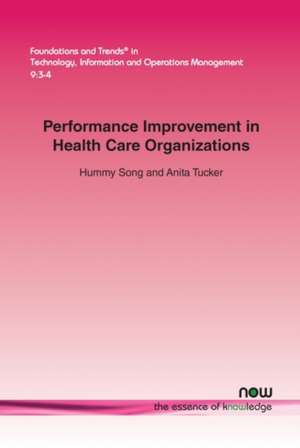 Performance Improvement in Health Care Organizations de Hummy Song