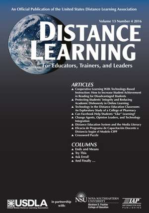 Distance Learning Vol 13 Issue 4 de Michael Simonson