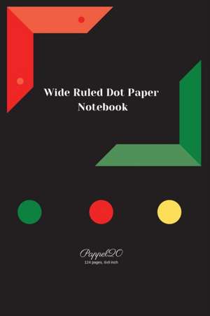 Wide Ruled Dot Paper Notebook | Black Cover | 6x9 de Pappel20