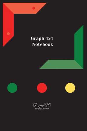 Graph 4x4 Notebook |Black Cover |6x9 de Pappel20