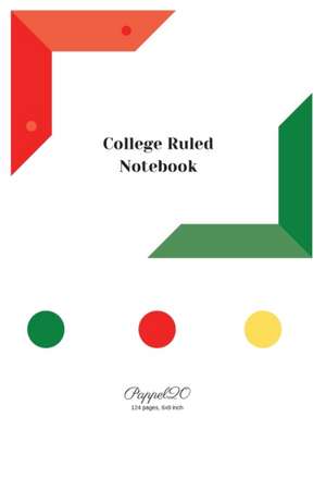 College Ruled Notebook | White cover | 6x9 de Pappel20