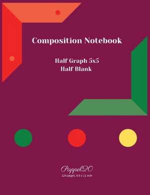 College Notebook Half Graph 5x5 | Half Blank||124 pages |8.5x11 Inches de Pappel20