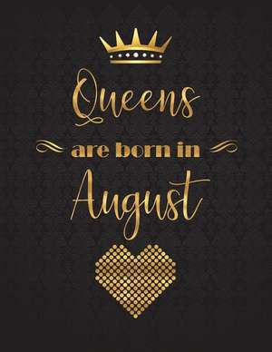 Queens Are Born in August: XL Bullet Journal Notebook Dot Grid de Panda Studio