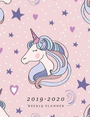 2019-2020 Weekly Planner: Large Two Year Planner with To-Do List (Bonus Unicorn Coloring Pages) de Sarah Notebooks