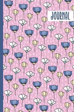 Journal: Pretty Flowers Journal Notebook for Girls and Teens. Blue Yellow White Flowers on Lilac Purple Background. 150 Lined P de Palm Sugar Creative